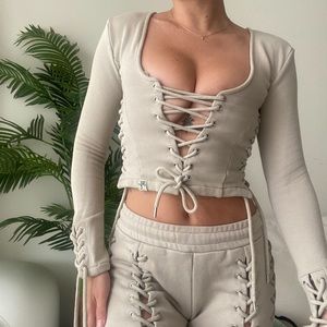 Hidden Cult Sweat Set with corset top